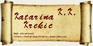 Katarina Krekić vizit kartica